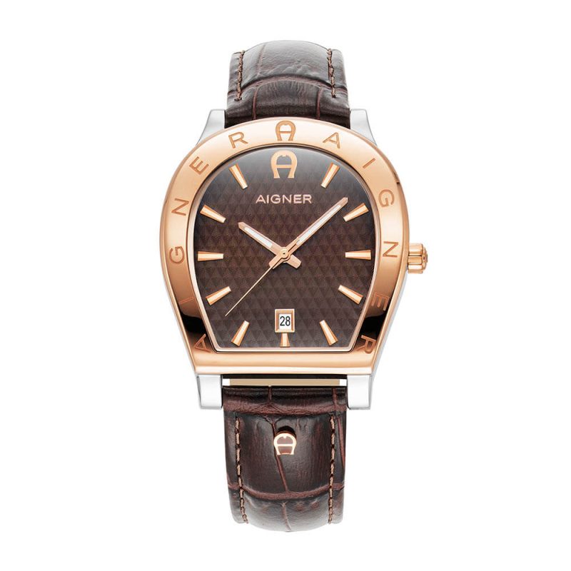 ساعة رجالي سويسري بسوار جلد طبيعي